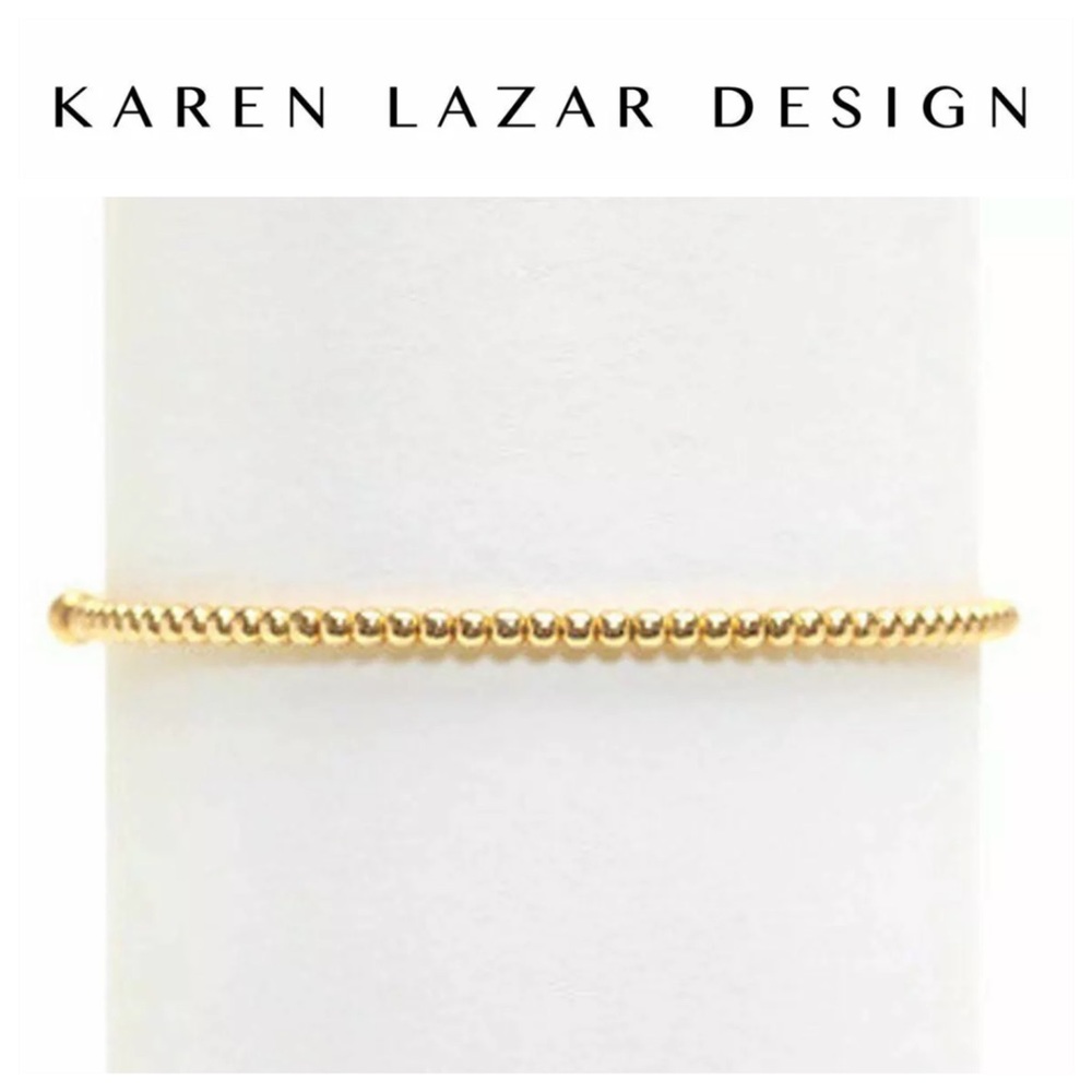 Karen Lazar 2mm Yellow Gold Bead Bracelet